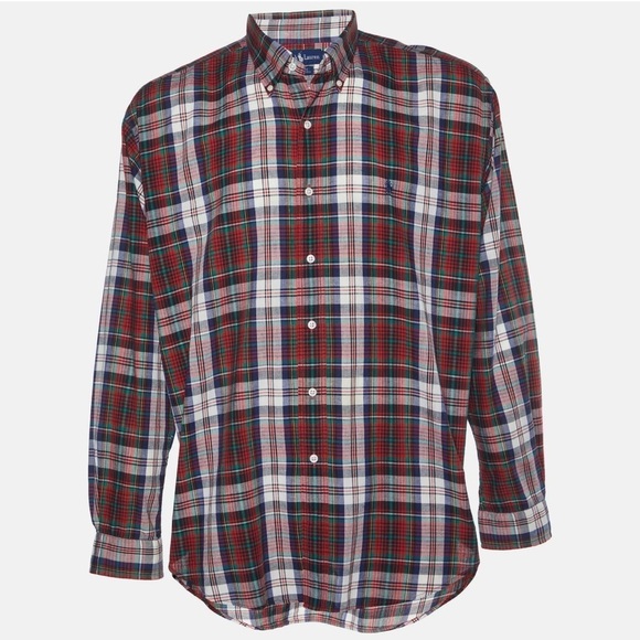 RALPH LAUREN Red Checked Cotton Button Down shaket flannel - Picture 1 of 7